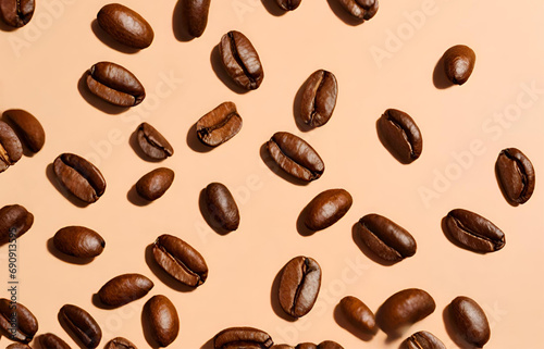 Coffee Beans, Isolated Aromatic Caffeine Seed for Dark Roasted Espresso, Morning Brew, and Flavorful Beverage Generative Ai