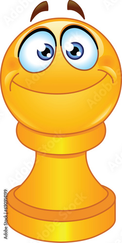 Happy yellow chess pawn emoji emoticon