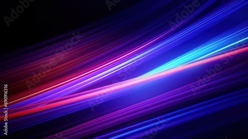 colorful neon lines, glowing in the dark. Abstract minimalist geometric background. Ultraviolet spectrum. Cyber space. Futuristic wallpaper. Generative AI