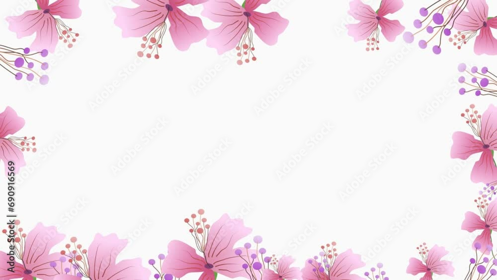pink flower frame animation pink flower frame animation