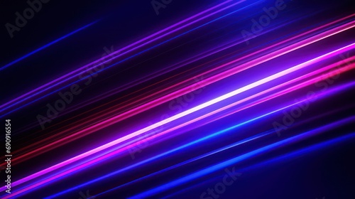 colorful neon lines, glowing in the dark. Abstract minimalist geometric background. Ultraviolet spectrum. Cyber space. Futuristic wallpaper. Generative AI