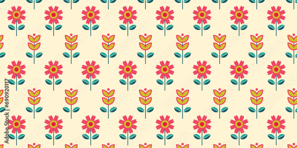 Seamless pattern with geometric flowers. Abstract botanical elements. Abstract geometric forms of flowers, leaves. Vector illustration. Minimal natural flower plant shapes. Seamless pattern with geometric flowers. Abstract botanical elements. Abstract geometric forms of flowers, leaves. Vector illustration. Minimal natural flower plant shapes.