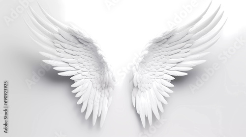 A white angel wings on a white background with a white background and a white background with a white background