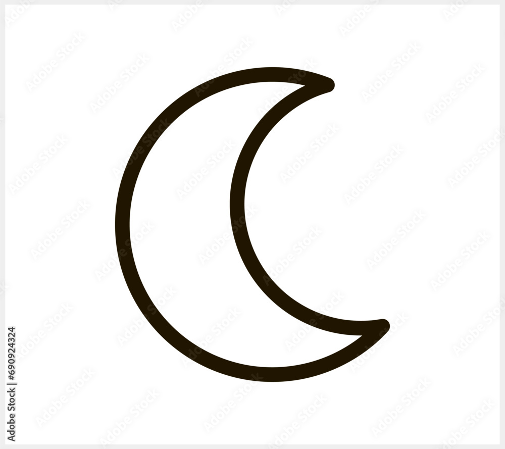 Moon icon isolated. Mystic symbol. Cartoon sketch. Vector stock illustration. EPS 10 Moon icon isolated. Mystic symbol. Cartoon sketch. Vector stock illustration. EPS 10