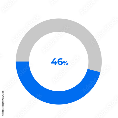 46 percent pie chart outline stroke vector illustration eps
