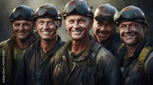 Portrait of a group of soldiers smiling at the camera