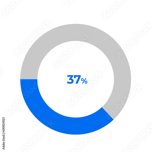 37 percent pie chart outline stroke vector illustration eps