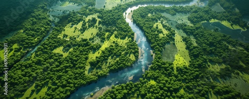 Beautiful Green Amazon Forest Landscape © xartproduction