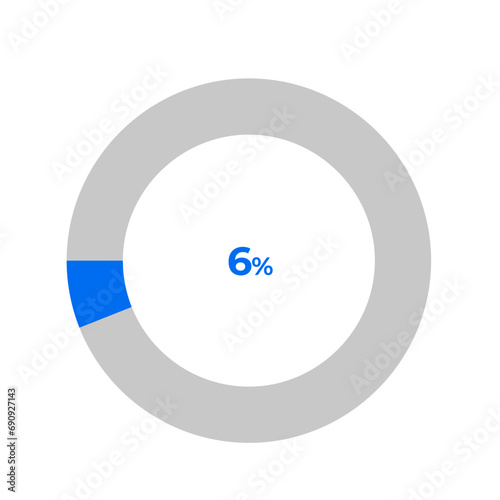 6 percent pie chart outline stroke vector illustration eps
