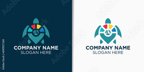 travel and turtle logo design photo