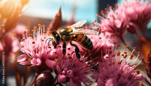 Recreation of a bee in a flower photo
