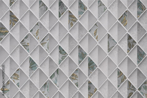 decorative geometric background texture pattern, 3d digital ceramic wall, cover, card.