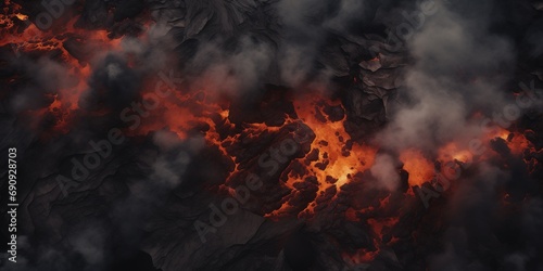 top down flat view to dramatic volcanic landscape photo