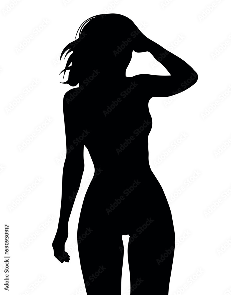Fototapeta premium beautiful shadow silhouette figure of a woman