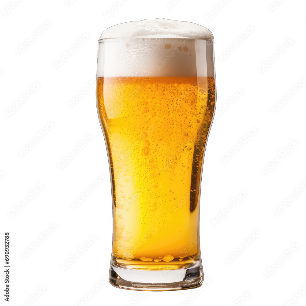 Glass of beer isolated on transparent or white background, png Glass of beer isolated on transparent or white background, png