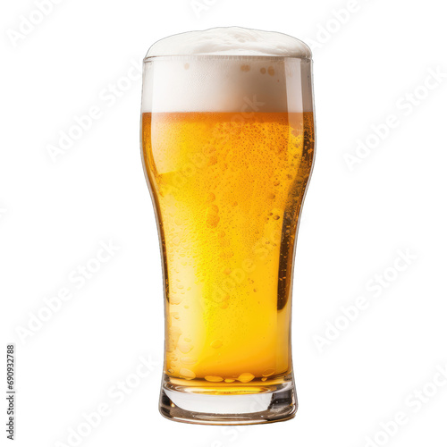 Glass of beer isolated on transparent or white background, png