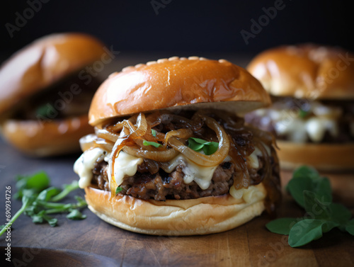 Blue Cheese Burger with Caramelized Onion