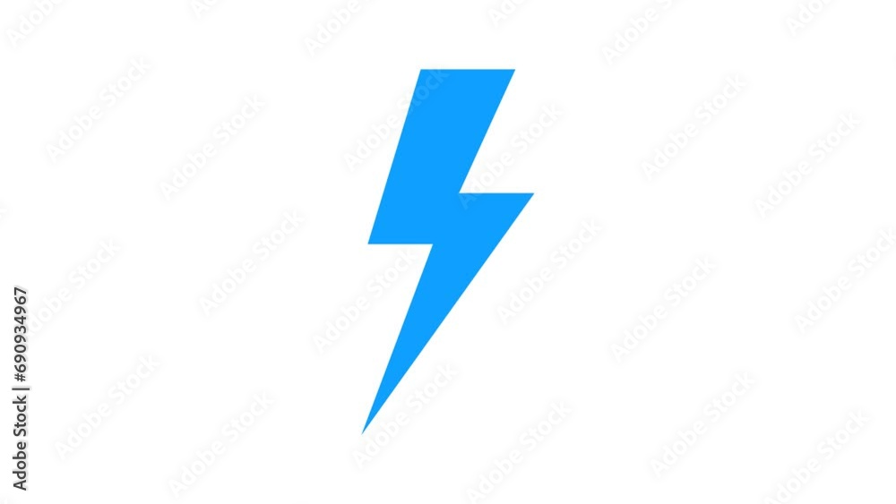 Blue lightning bolt flash thunder animation with alpha channel transparent white background Blue lightning bolt flash thunder animation with alpha channel transparent white background