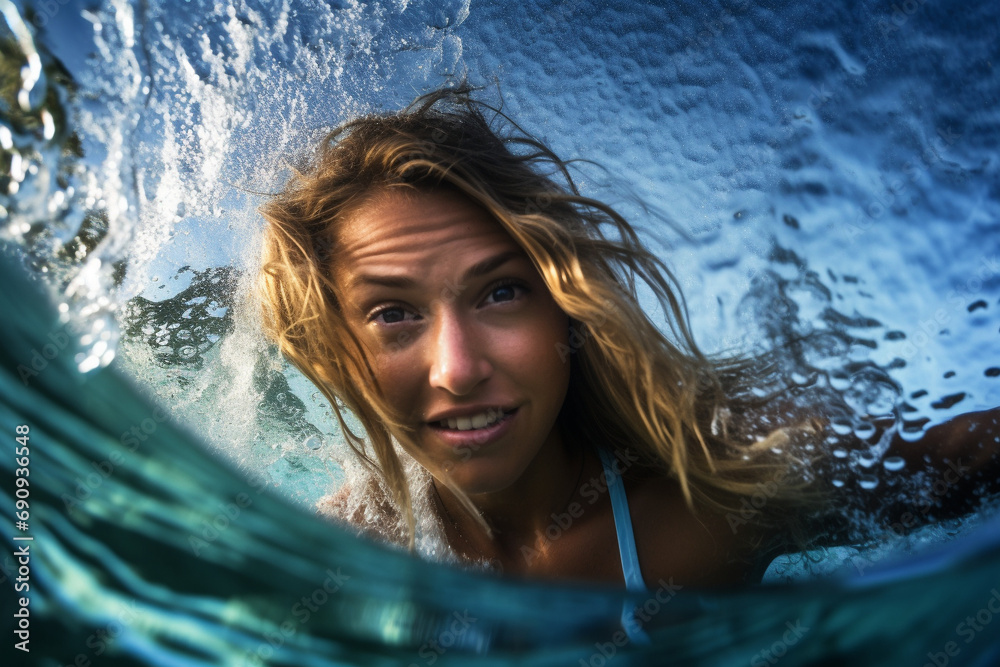 Surfer diver woman.