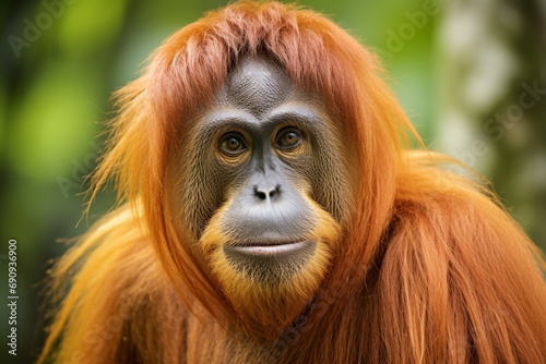 Sumatran Orangutan. Listed as endangered in IUCN Red List. photo