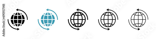 Import export illustration set. Global trade vector symbol for UI designs. photo