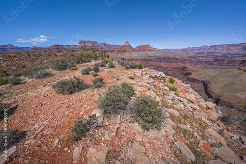 hiking the grandview trail in the grand canyon national park, arizona, usa