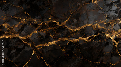 natural black emperador marble texture background with golden veins, exotic limestone ceramic tile slice mineral marbel stone pattern, modern onyx brown breccia rustic matt italian qua. Generative AI.