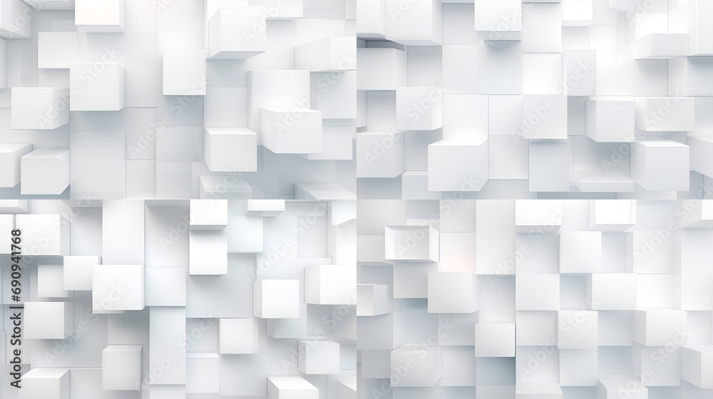 abstract background with cubes.Aesthetic minimal white grid pattern wallpaper.AI Generative 