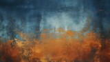 Abstract Oceanic Horizon: Vintage Blue and Burnt Orange Grunge Texture