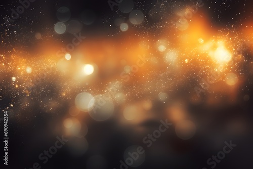 abstract gold and black background with lights and bokeh 