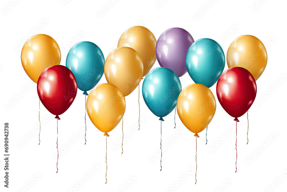 Different Luxury Fullcolor Balloons Shiny On Transparent Background Different Luxury Fullcolor Balloons Shiny On Transparent Background