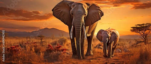 elephants and dusk .
