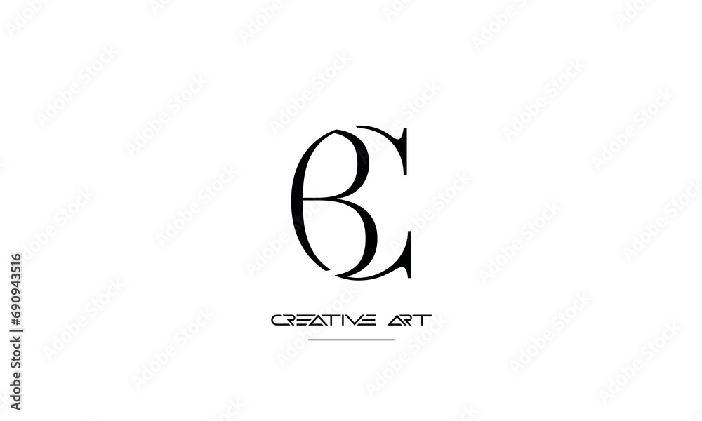CB, BC, C, B abstract letters logo monogram CB, BC, C, B abstract letters logo monogram