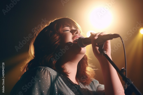 Female Singer Performing at a Concert