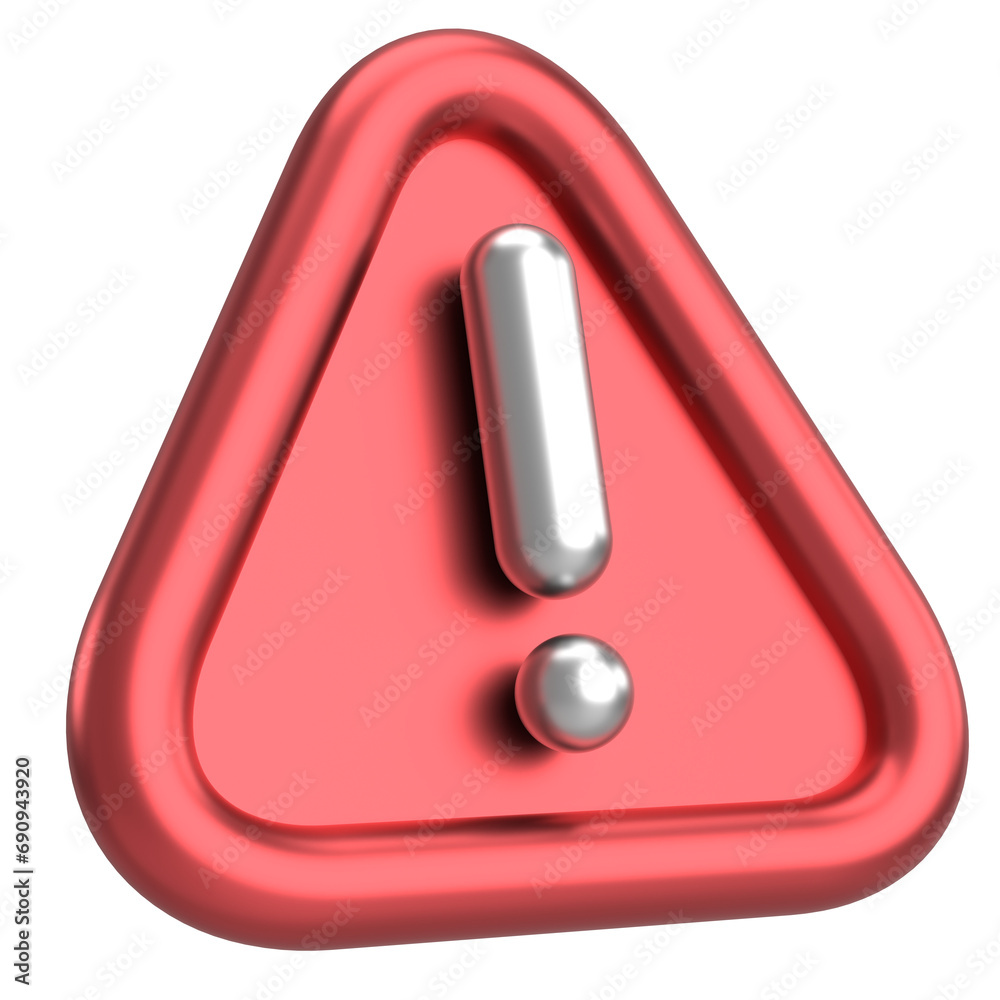 Warning sign. Exclamation mark. 3D illustration. Warning sign. Exclamation mark. 3D illustration.