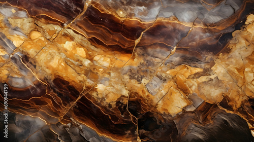 natural Emperador marble texture with golden veins (high resolution), natural onyx stone background for digital wall and floor tiles, A banded Agate specimen with a geode of Quartz cry. Generative AI.