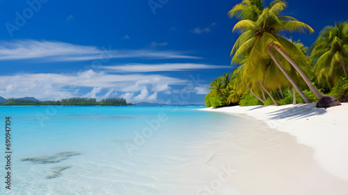 Beach and palm trees on a tropical island