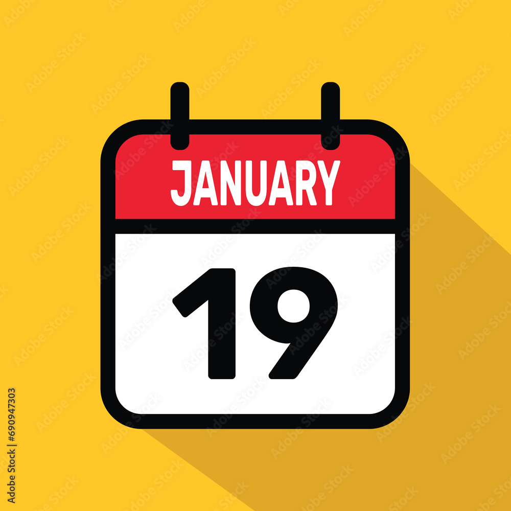 Calendar 19 January Vector illustration background design. Calendar 19 January Vector illustration background design.