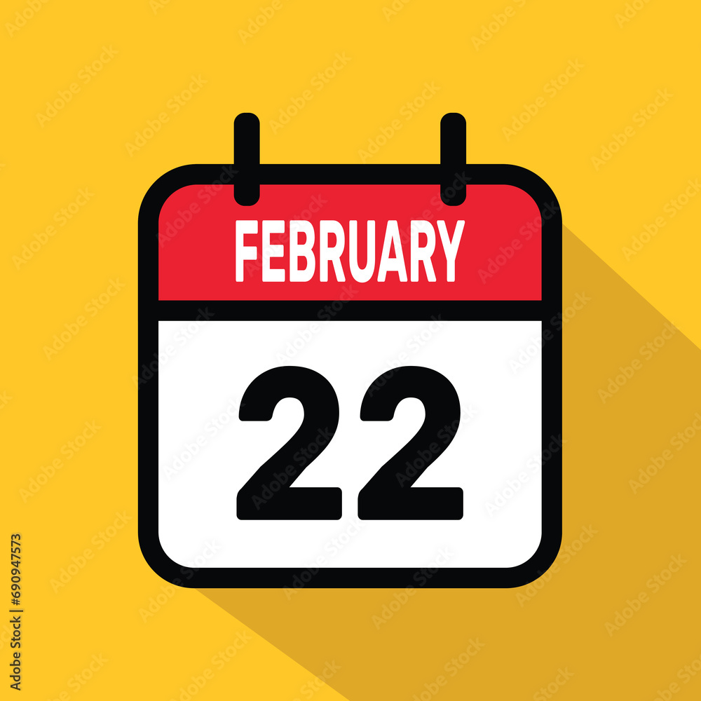 22 February Calendar Vector illustration background design. 22 February Calendar Vector illustration background design.