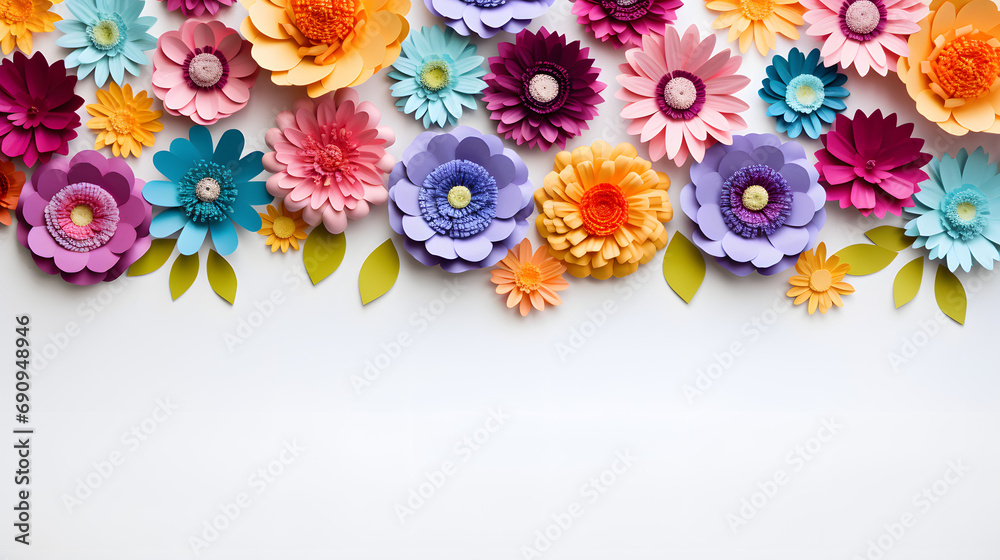 Flowers on a pure white background, valentine's day, easter, birthday, happy women's day, mother's day, flat lay, top view, copy space