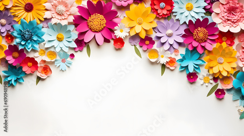 Flowers on a pure white background, valentine's day, easter, birthday, happy women's day, mother's day, flat lay, top view, copy space  © Munali