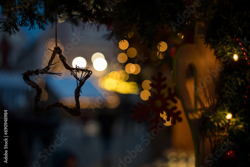 Lights and decoration. Christmas Market Bavaria Germany
