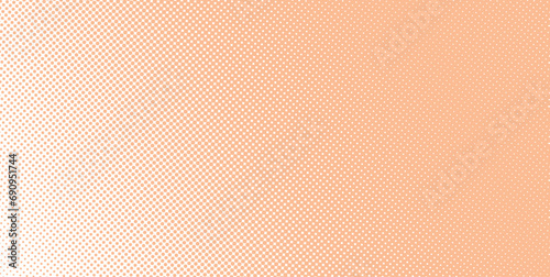 Vector gradient peach fuzz  trendy 2024 color comic pop-art halftone background template, texture. Vector illustration Geometric vintage monochrome fade wallpaper. Pop art print. Dotted retro photo