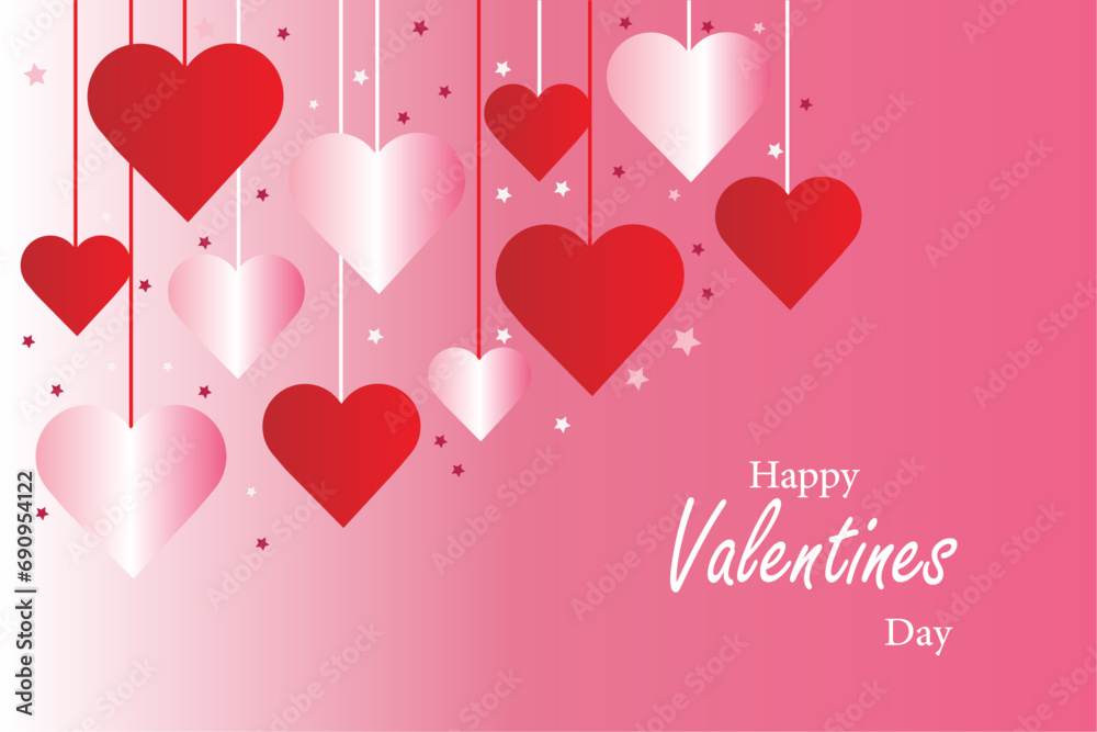Happy Valentines Day Background With hearts