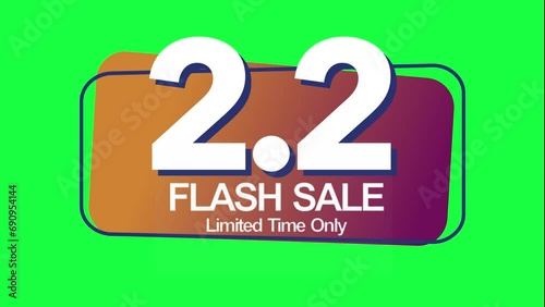 Flash sale special dates motion graphic design with text on green screen background perfect for social media or marketplace 