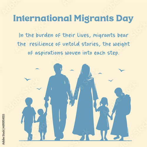 International Migrants Day Illustration with quote