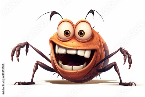 Animated and personified cockroach characters, Playful and cartoonish environment with cockroach antics, Illustrate exaggerated and humorous cockroach behaviors