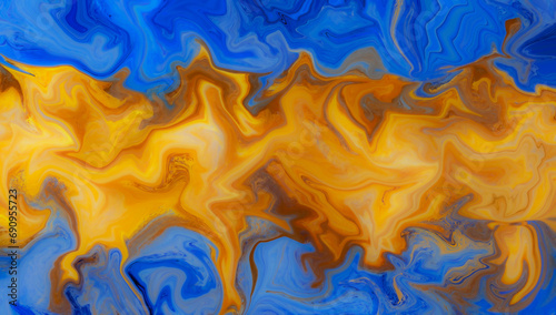 blue and yellow