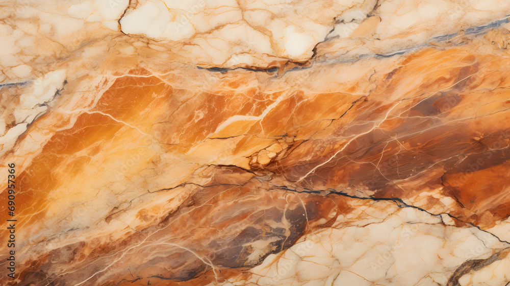 natural texture of stone rustic marble background wallpaper abstract orange yellow brown rock marble. Generative AI.