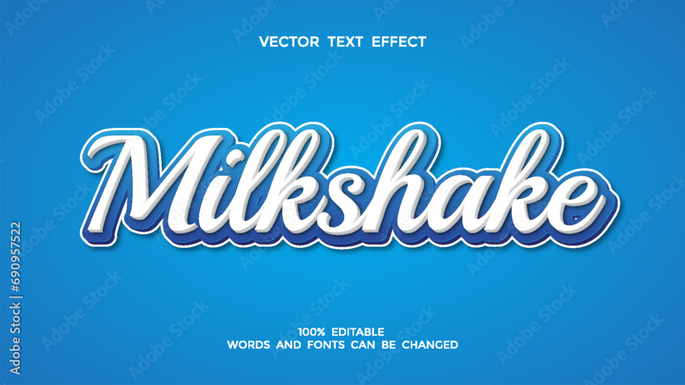 Fototapeta milkshake editable 3d text effect